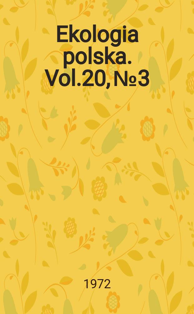 Ekologia polska. Vol.20, №3 : Problems in attempting to sample tropical