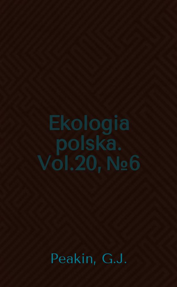Ekologia polska. Vol.20, №6 : Aspects of productivity in Tetramorium caespitum L.