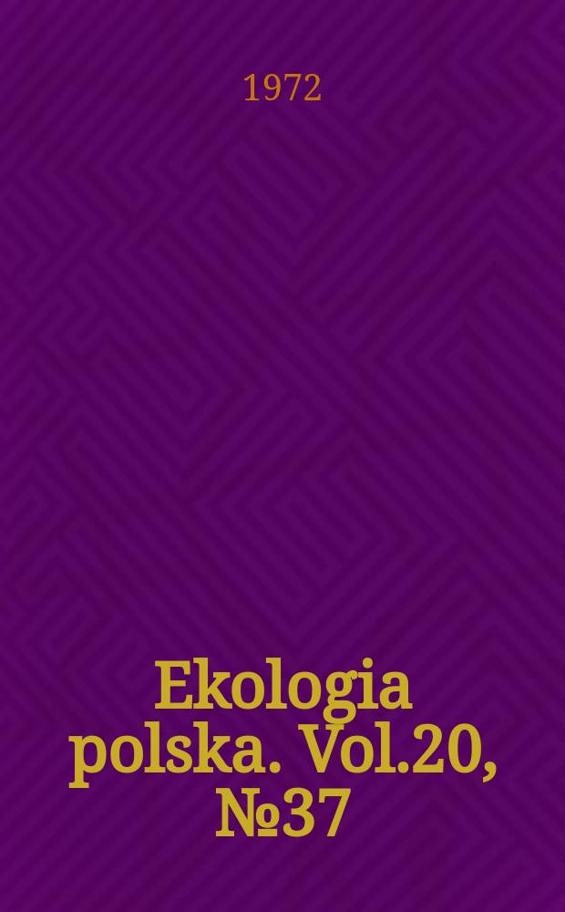 Ekologia polska. Vol.20, №37 : Vertical distribution