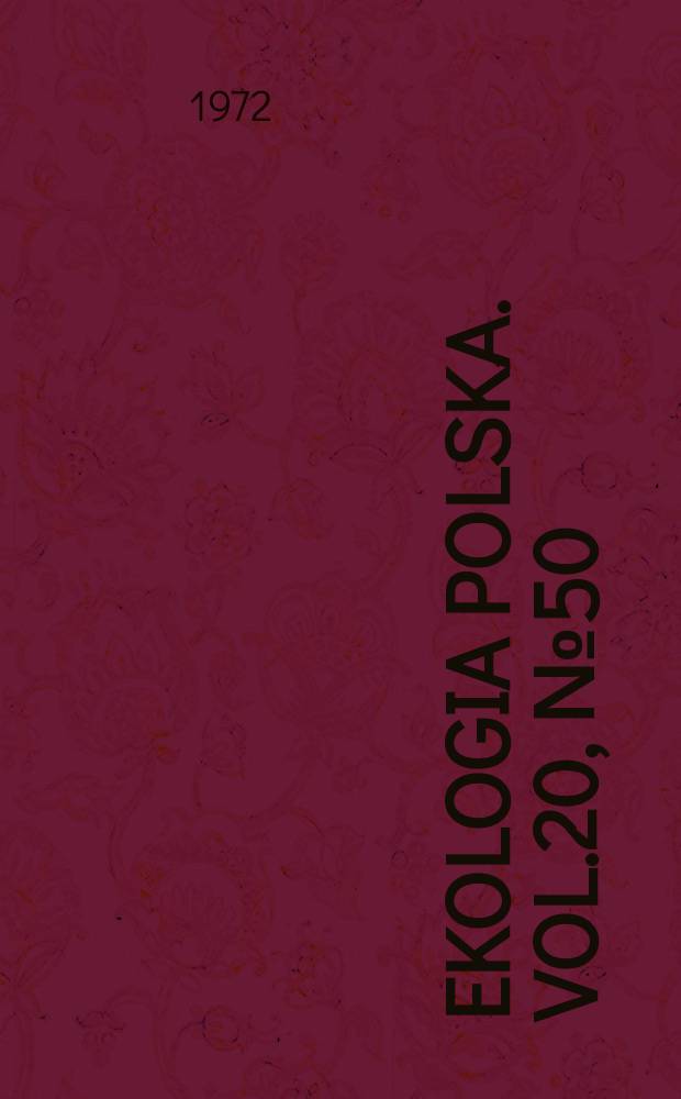 Ekologia polska. Vol.20, №50 : A zoocenotic description of salt-marsh mite