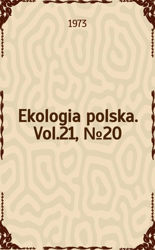 Ekologia polska. Vol.21, №20 : Microbiological characteristics