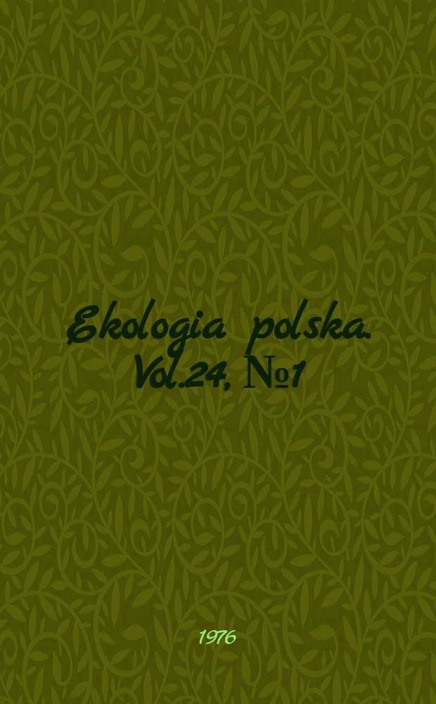 Ekologia polska. Vol.24, №1