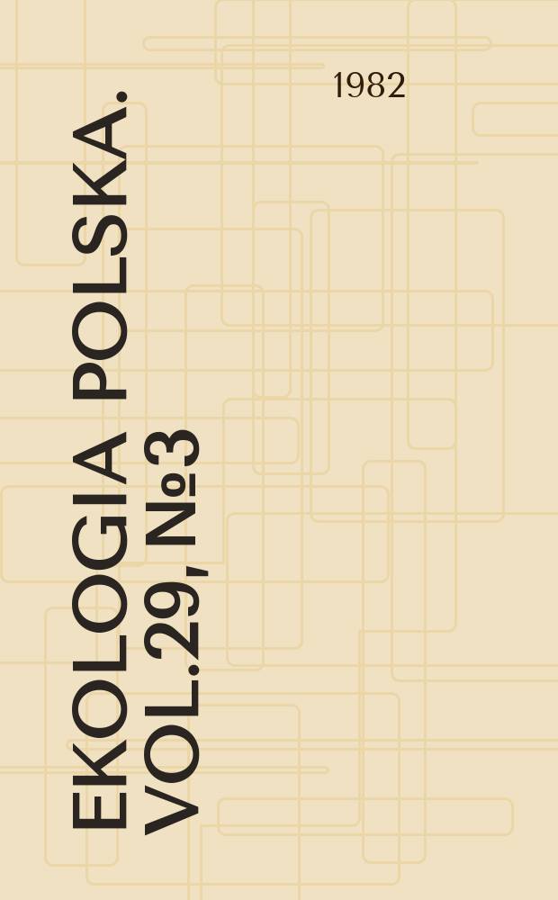Ekologia polska. Vol.29, №3