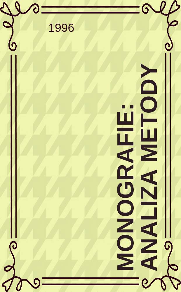 Monografie : Analiza metody