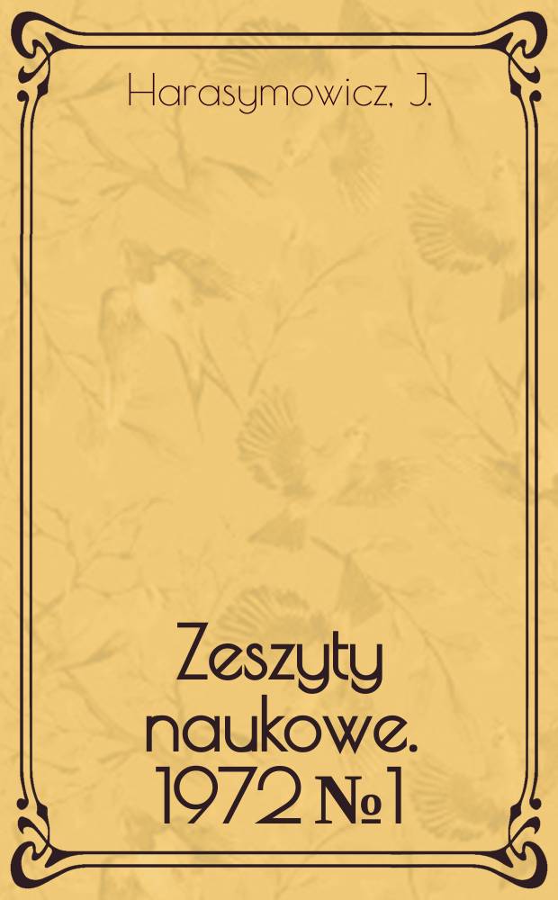 Zeszyty naukowe. 1972 № 1 : Analiza wytrzymałościowego zużycia