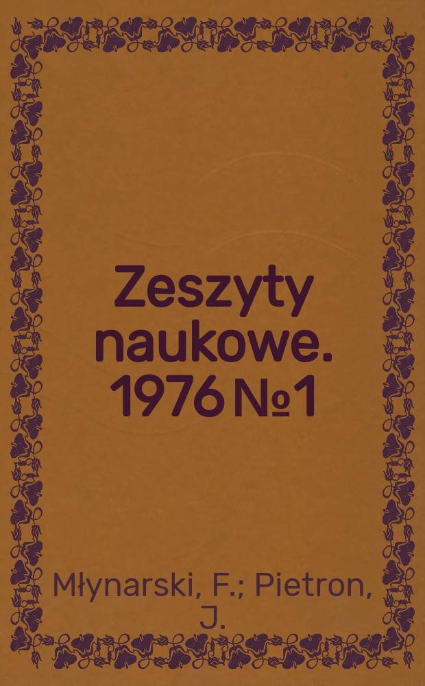 Zeszyty naukowe. 1976 № 1 : Badania możliwości