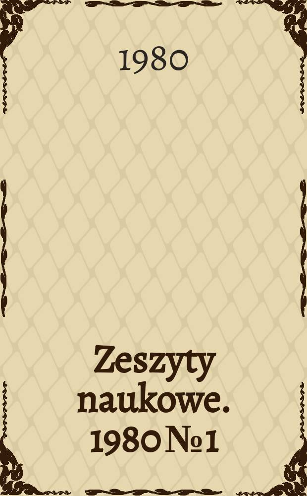 Zeszyty naukowe. 1980 № 1 : Analiza ciągów drgań własnych