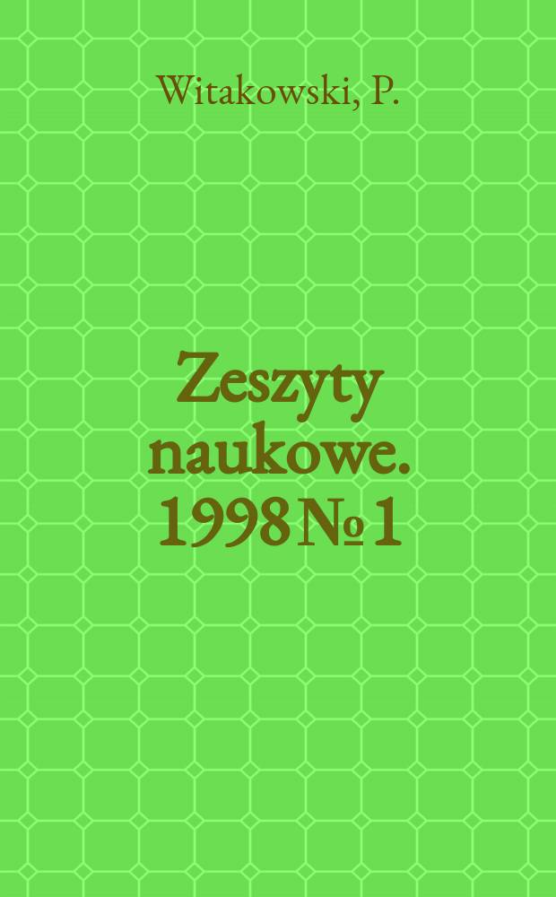 Zeszyty naukowe. 1998 № 1 : Termodynamiczna teoria Dor zdawania