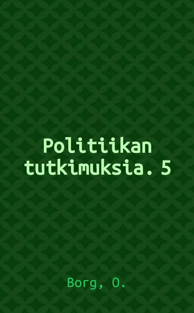 Politiikan tutkimuksia. 5 : Suomen puolueideologiat