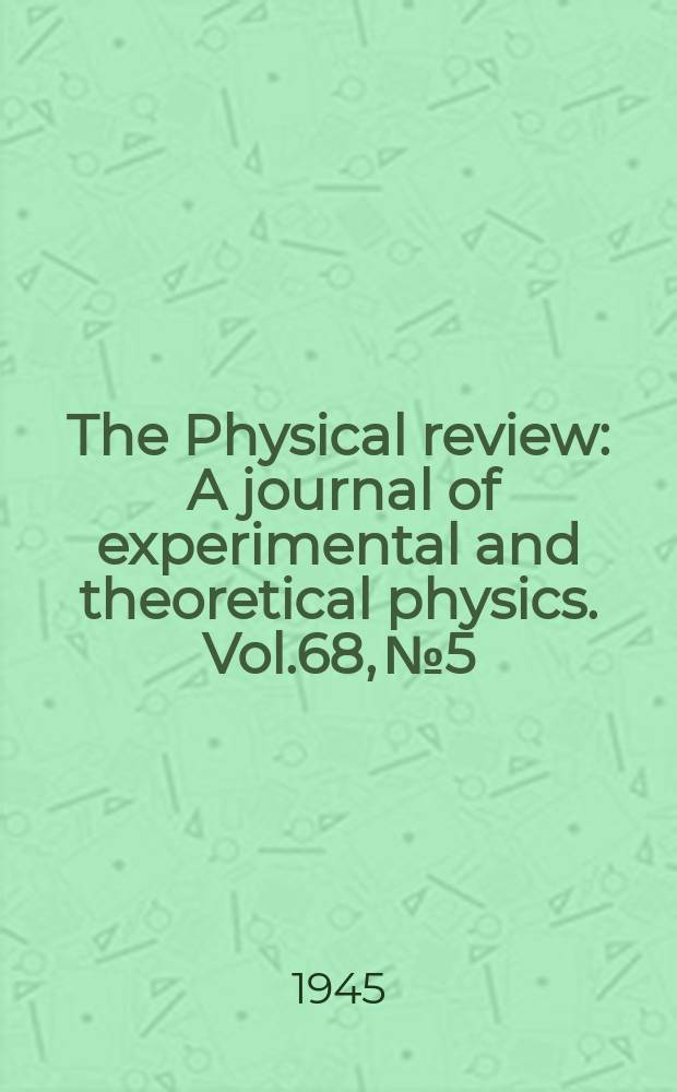 The Physical review : A journal of experimental and theoretical physics. Vol.68, №5/6
