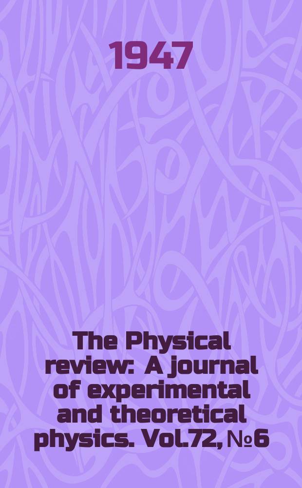 The Physical review : A journal of experimental and theoretical physics. Vol.72, №6