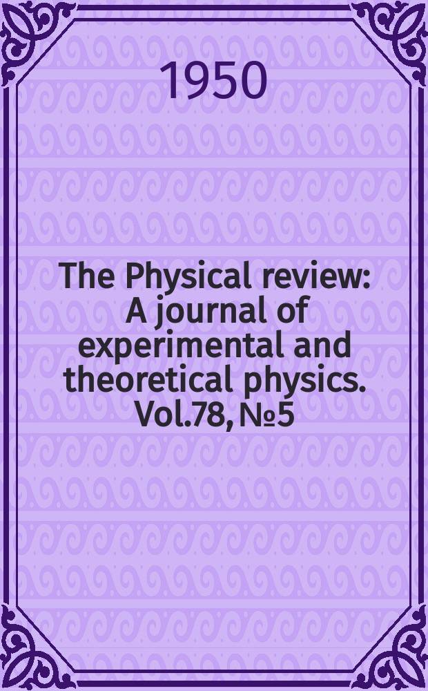 The Physical review : A journal of experimental and theoretical physics. Vol.78, №5