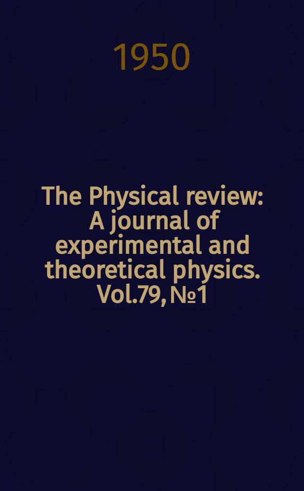 The Physical review : A journal of experimental and theoretical physics. Vol.79, №1