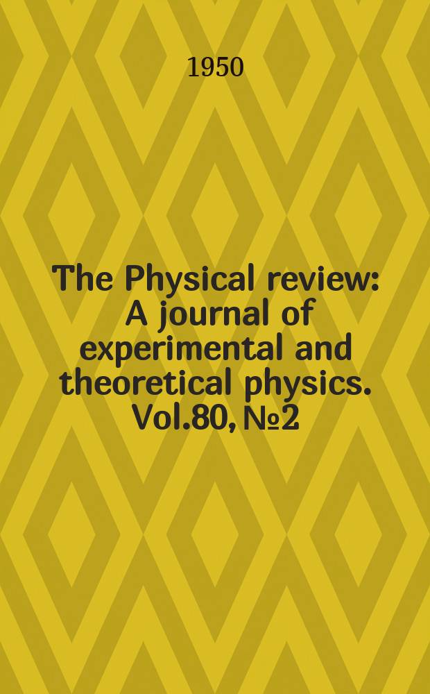 The Physical review : A journal of experimental and theoretical physics. Vol.80, №2