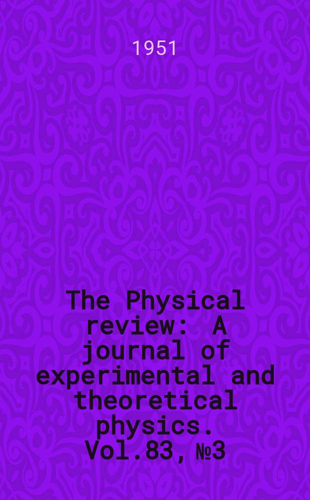 The Physical review : A journal of experimental and theoretical physics. Vol.83, №3