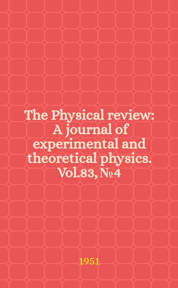 The Physical review : A journal of experimental and theoretical physics. Vol.83, №4