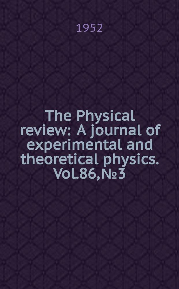The Physical review : A journal of experimental and theoretical physics. Vol.86, №3