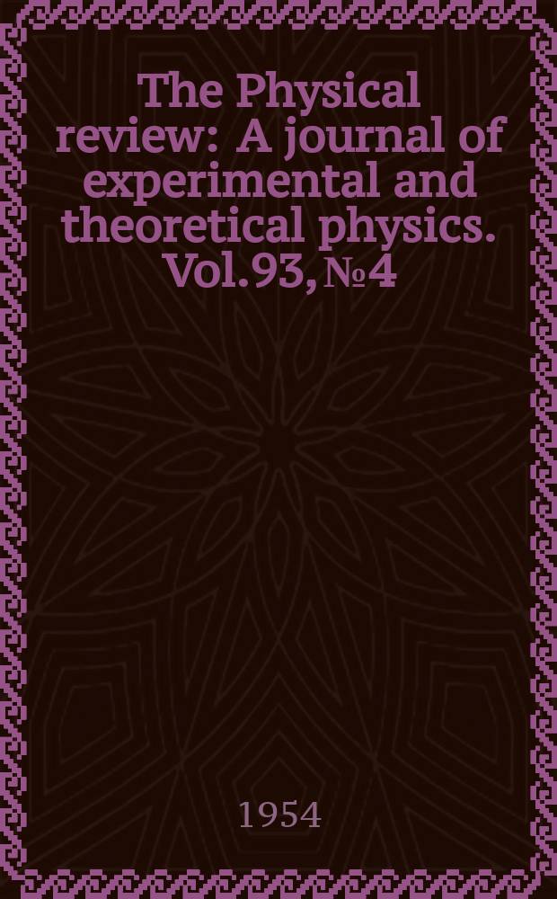 The Physical review : A journal of experimental and theoretical physics. Vol.93, №4
