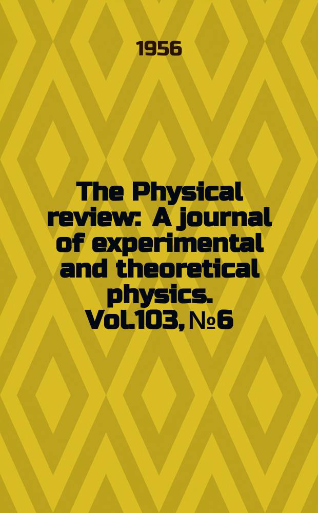 The Physical review : A journal of experimental and theoretical physics. Vol.103, №6