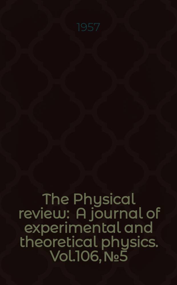 The Physical review : A journal of experimental and theoretical physics. Vol.106, №5