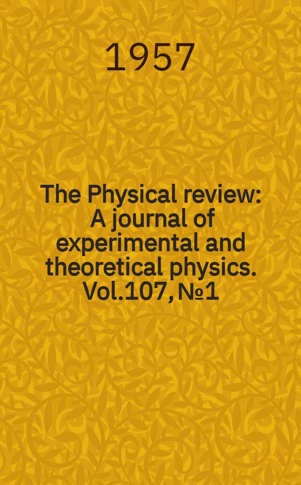 The Physical review : A journal of experimental and theoretical physics. Vol.107, №1