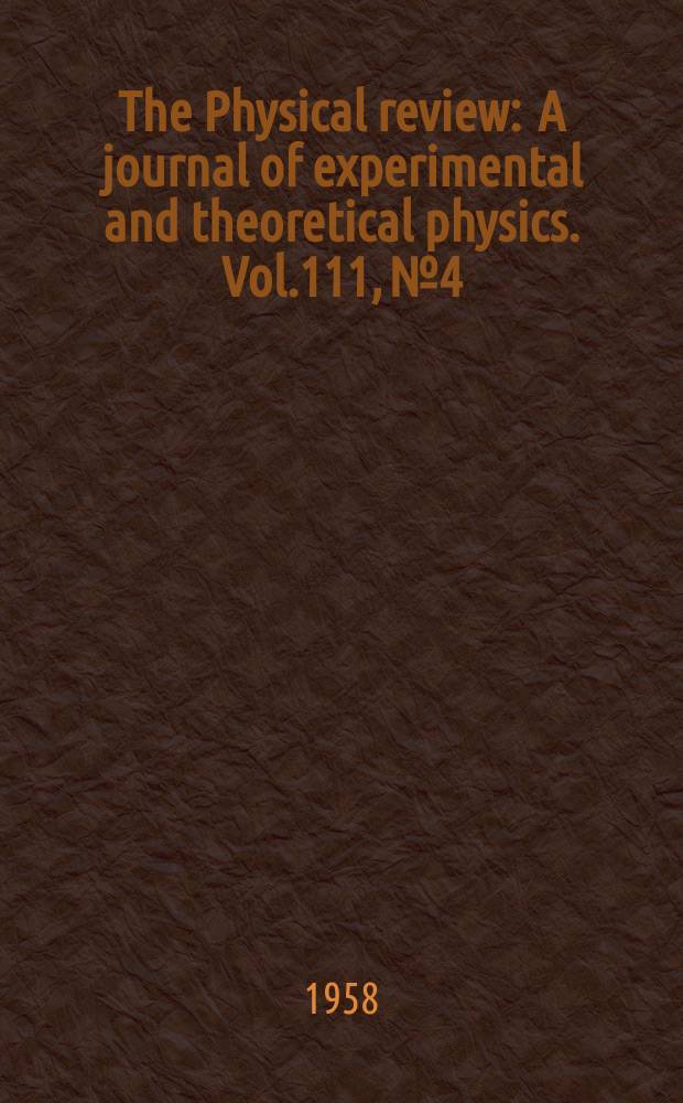 The Physical review : A journal of experimental and theoretical physics. Vol.111, №4