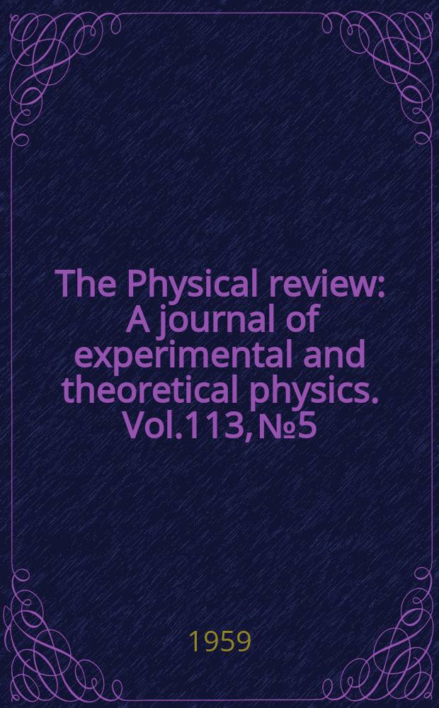 The Physical review : A journal of experimental and theoretical physics. Vol.113, №5