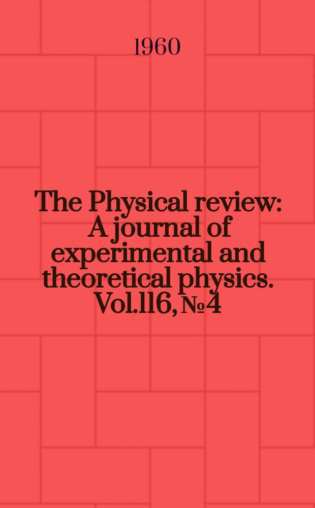 The Physical review : A journal of experimental and theoretical physics. Vol.116, №4