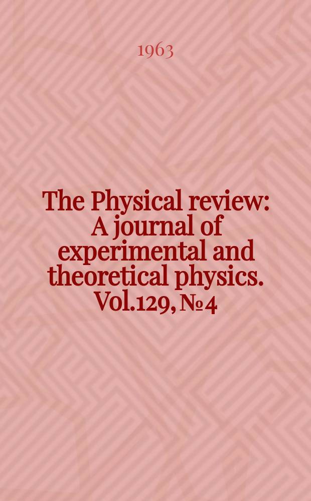 The Physical review : A journal of experimental and theoretical physics. Vol.129, №4