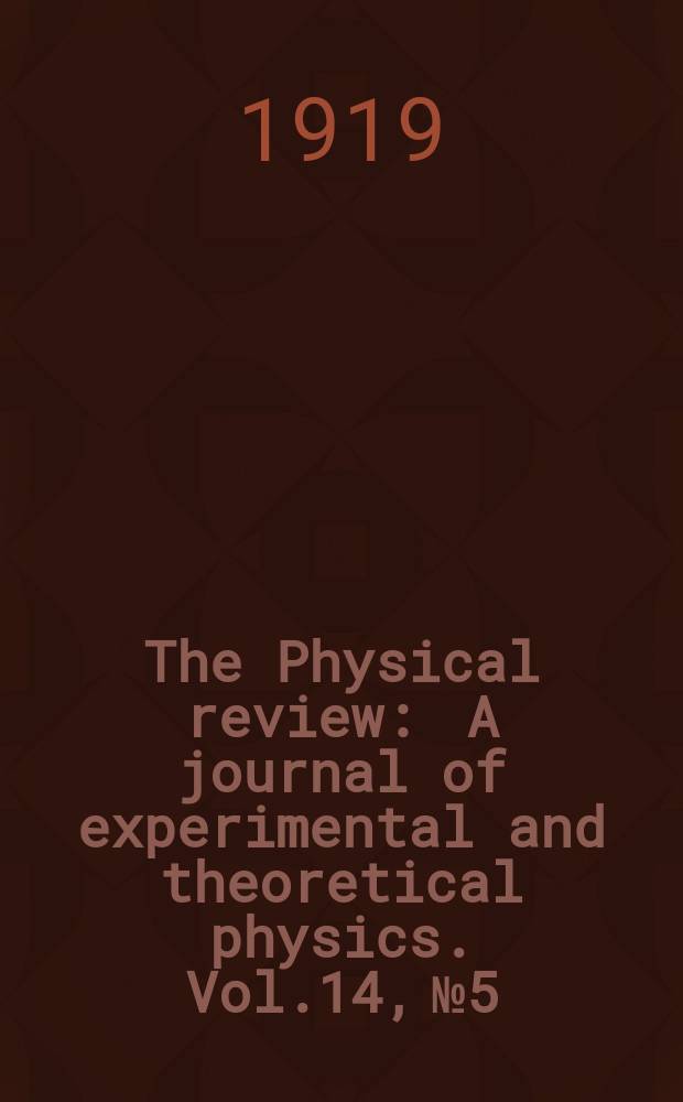 The Physical review : A journal of experimental and theoretical physics. Vol.14, №5