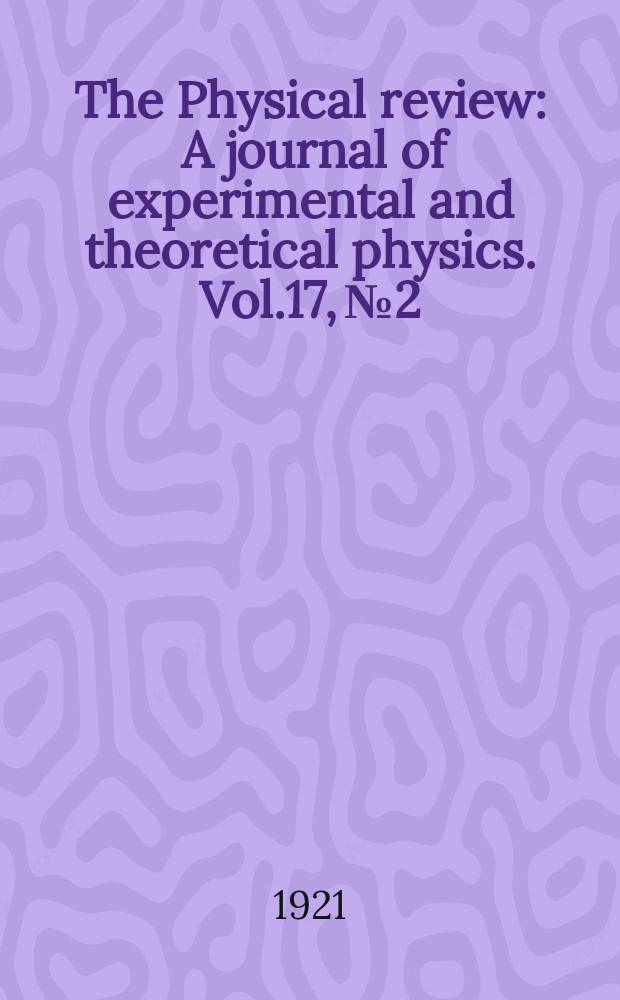 The Physical review : A journal of experimental and theoretical physics. Vol.17, №2