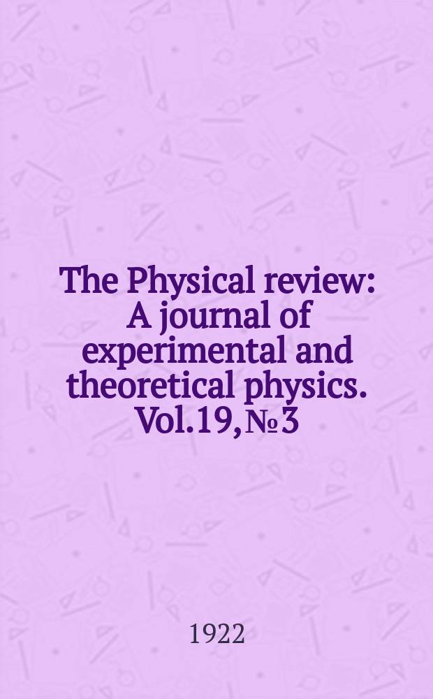 The Physical review : A journal of experimental and theoretical physics. Vol.19, №3