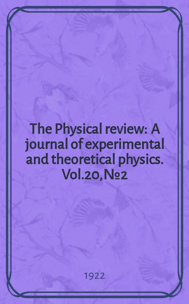 The Physical review : A journal of experimental and theoretical physics. Vol.20, №2