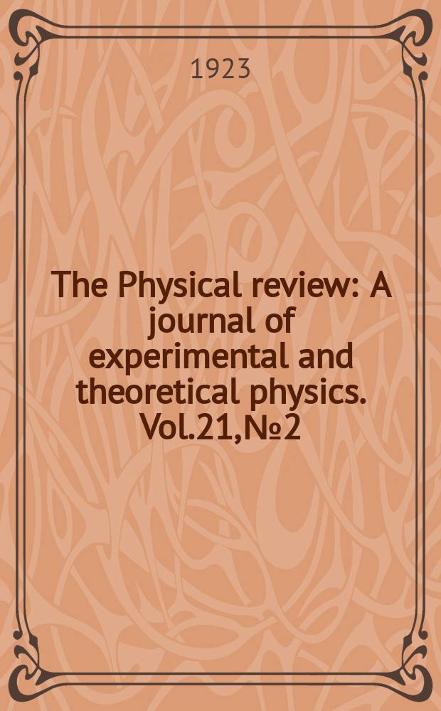 The Physical review : A journal of experimental and theoretical physics. Vol.21, №2