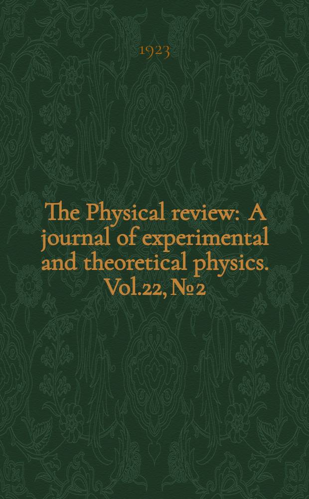 The Physical review : A journal of experimental and theoretical physics. Vol.22, №2