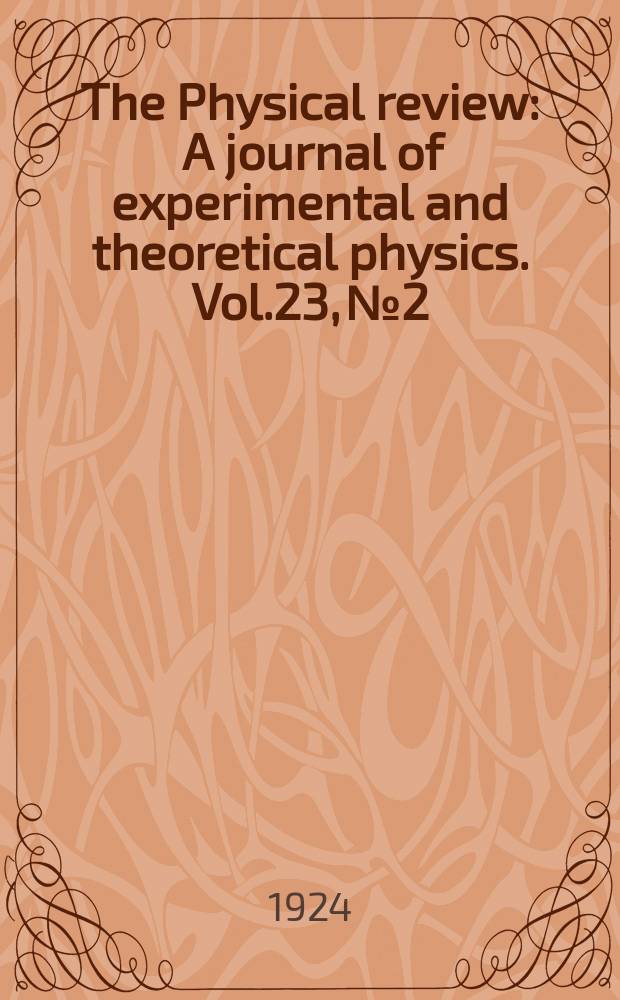 The Physical review : A journal of experimental and theoretical physics. Vol.23, №2