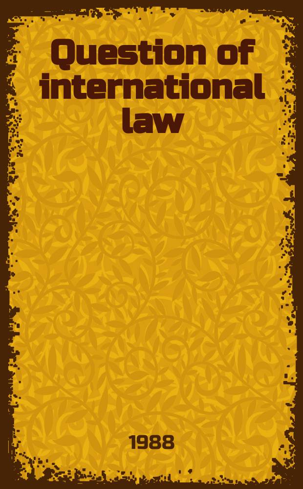 Question of international law : Hung. perspectives