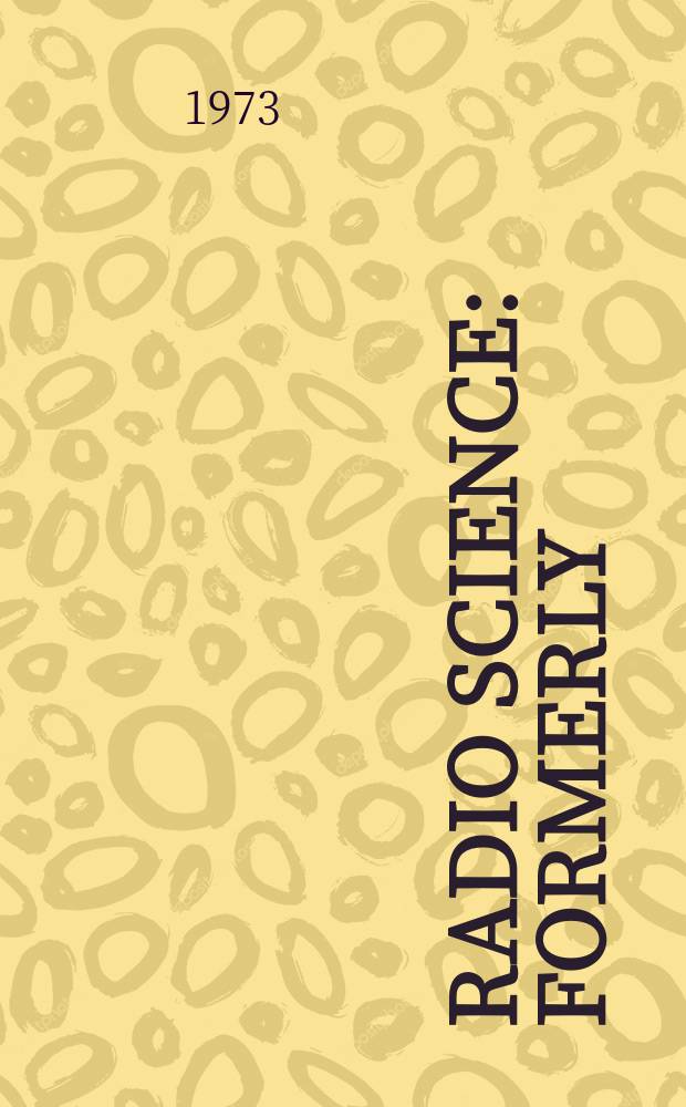 Radio science : Formerly: Radio science, Sect. D, Journal of research, National bureau of standards. Vol.8, №10