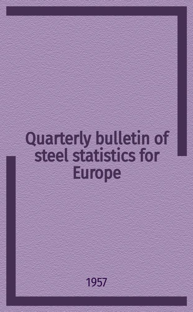 Quarterly bulletin of steel statistics for Europe : Prep. by the Industry division, economic commis. for Europe