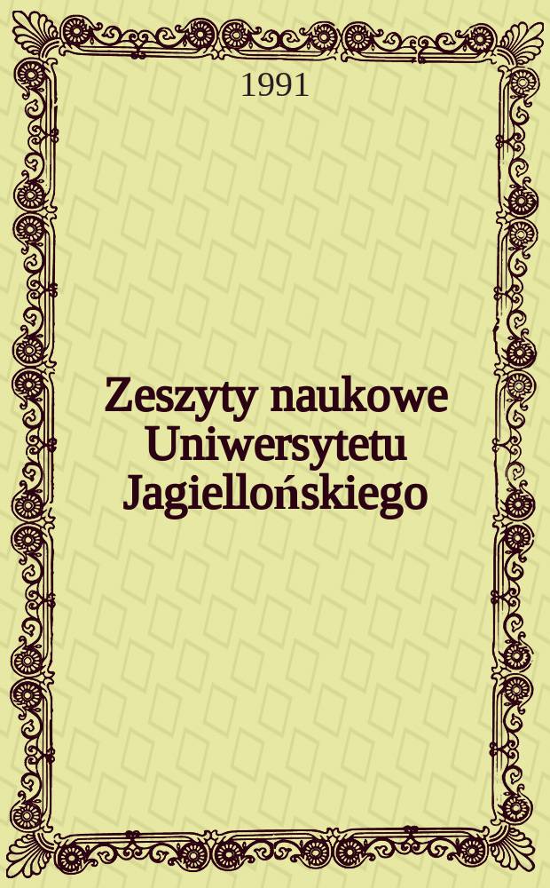 Zeszyty naukowe Uniwersytetu Jagiellońskiego