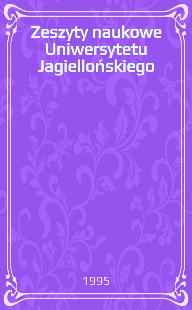Zeszyty naukowe Uniwersytetu Jagiellońskiego