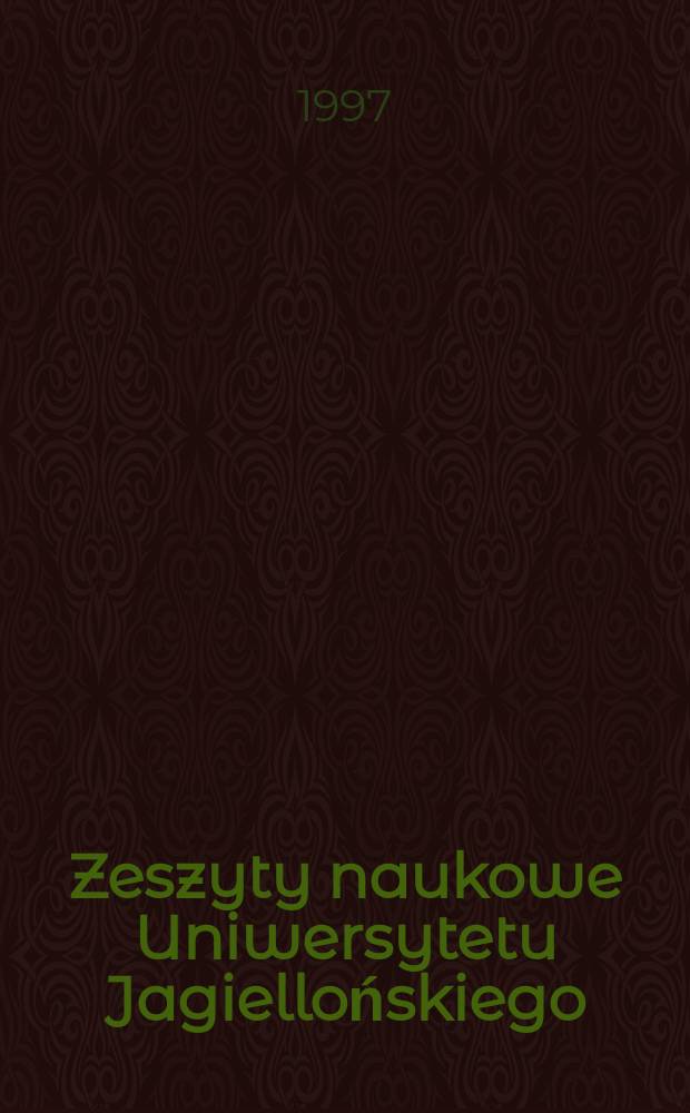 Zeszyty naukowe Uniwersytetu Jagiellońskiego