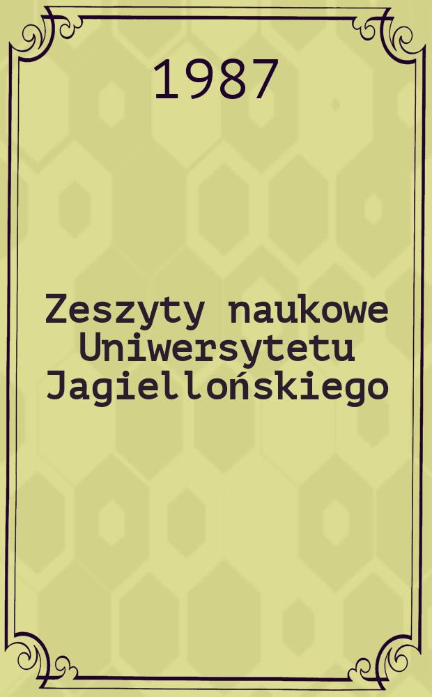 Zeszyty naukowe Uniwersytetu Jagiellońskiego