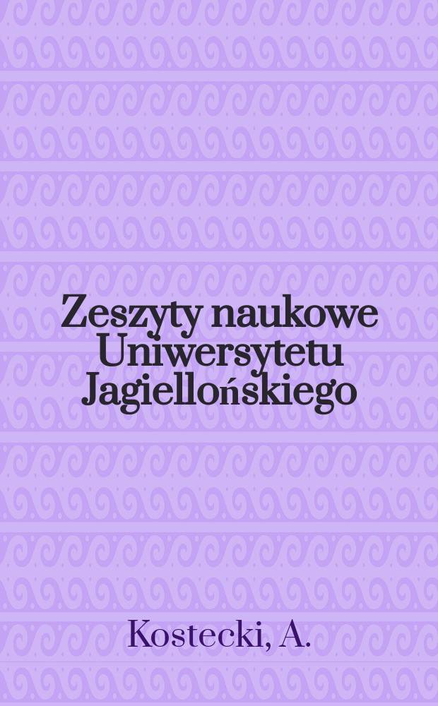 Zeszyty naukowe Uniwersytetu Jagiellońskiego : Rola norm prawa finansowego w kształtowaniu systemu finansowego kolek rolniczych