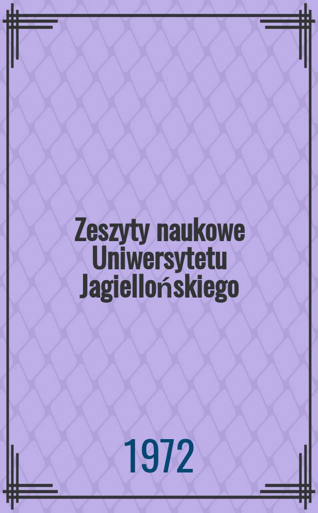 Zeszyty naukowe Uniwersytetu Jagiellońskiego