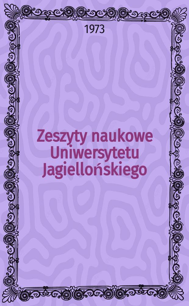 Zeszyty naukowe Uniwersytetu Jagiellońskiego