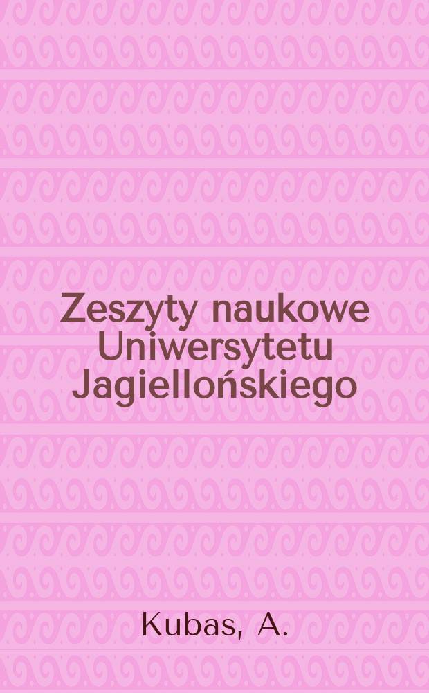 Zeszyty naukowe Uniwersytetu Jagiellońskiego : Umowa na rzecz osoby trzeciej