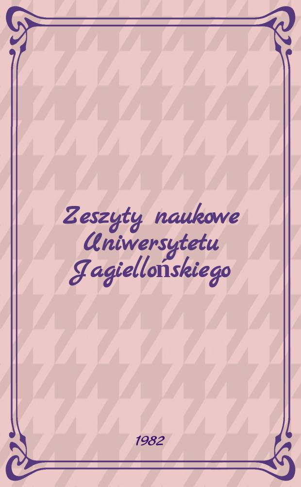 Zeszyty naukowe Uniwersytetu Jagiellońskiego