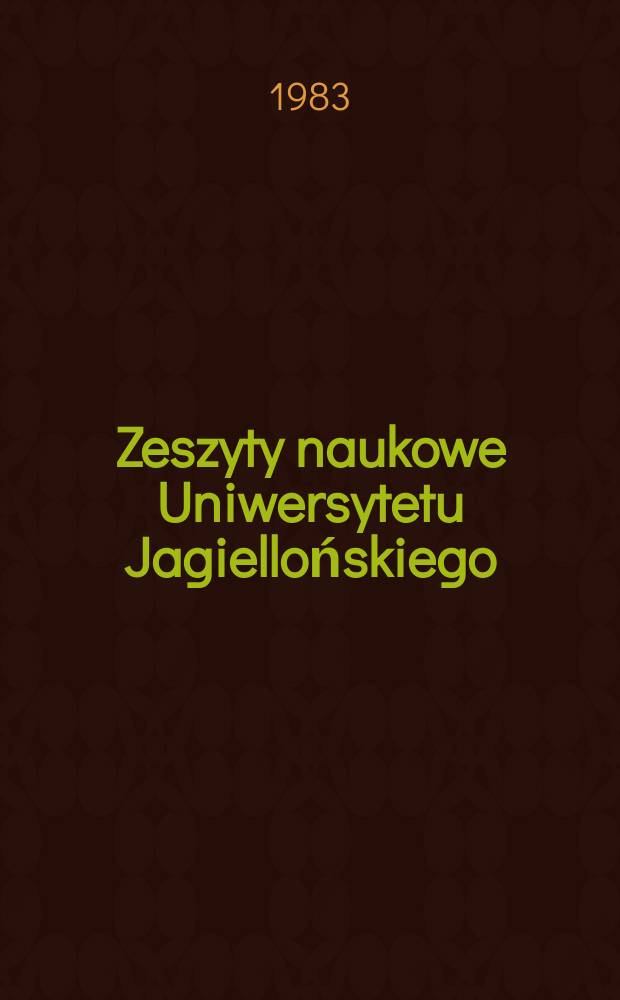 Zeszyty naukowe Uniwersytetu Jagiellońskiego