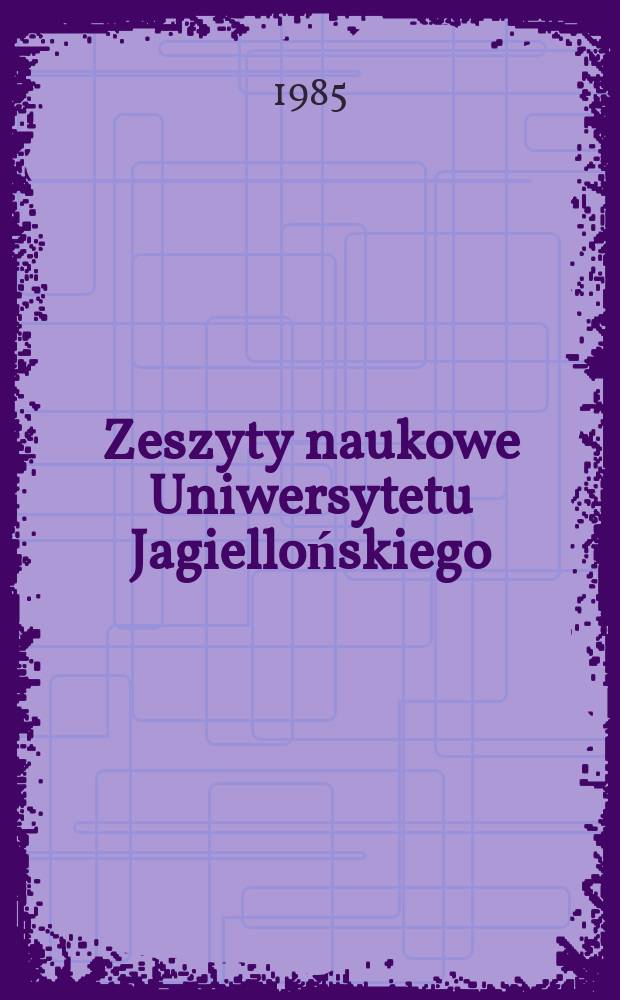 Zeszyty naukowe Uniwersytetu Jagiellońskiego